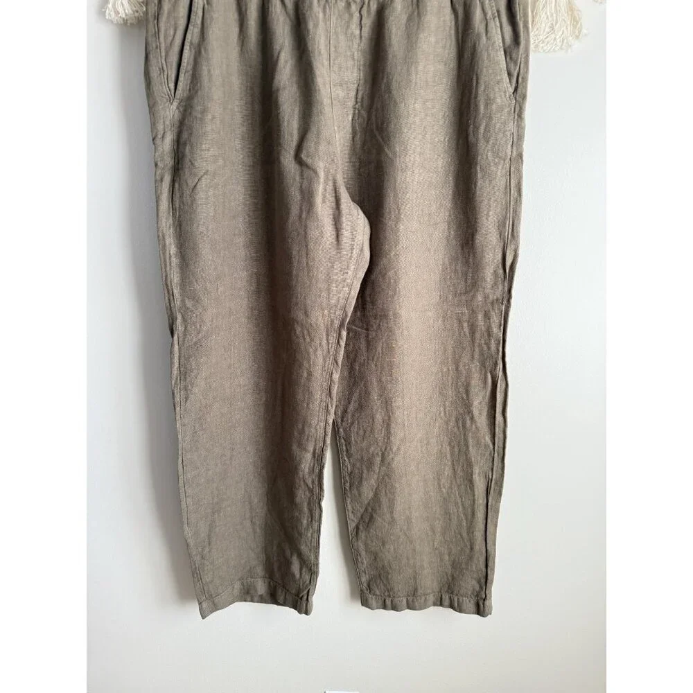 Madewell Mens 100% Linen Drawstring Pant Pressed Sage Coastal Casual Relaxed NWT